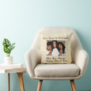 Old Map Love Lives In Colorado State Shaped Photo Cushion