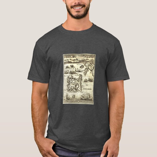 Old Map of Lemnos (Isle De Stalimene) T-Shirt (Front)