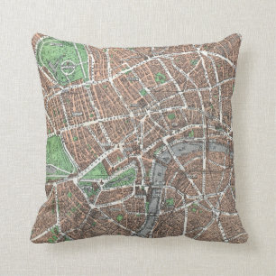 Old Map of London Cushion