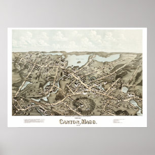 Old map of of Canton, Massachusetts in 1878 Poster