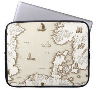 Old map of the North Sea, Britain and Scandinavia, Laptop Sleeve