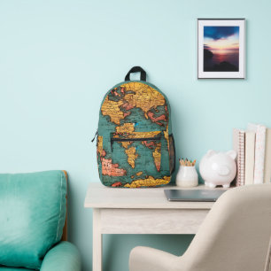 Old Map of the World Eco-Friendly Printed Backpack