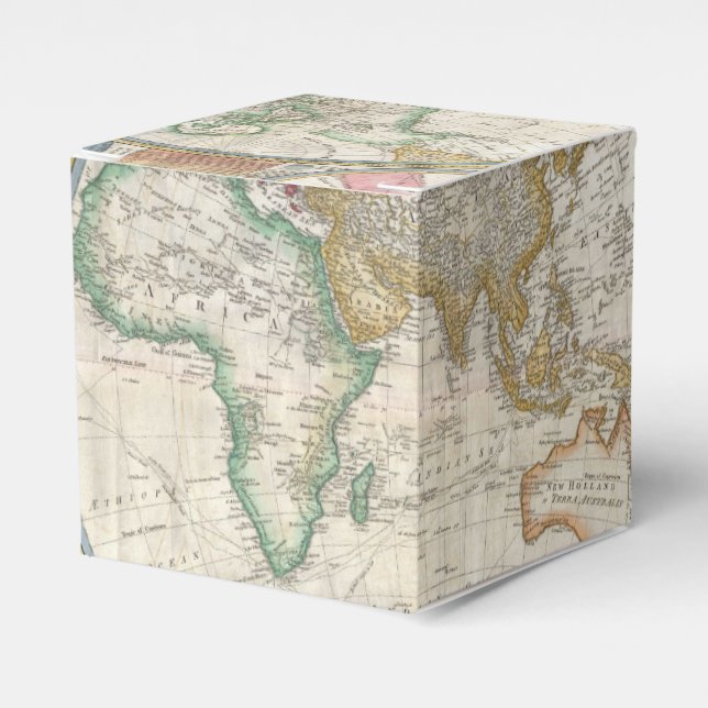 Old Map of the World Favour Box (Front Side)