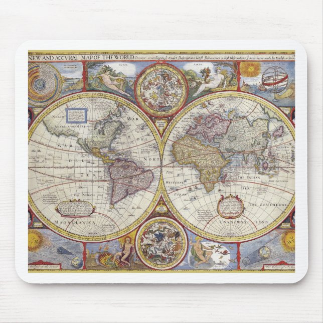 Old Map of the World Mouse Pad (Front)