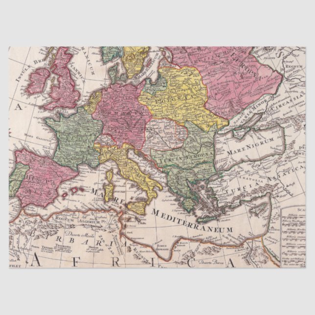 Old Map Series 1 Design 12 Tissue Paper (Front)