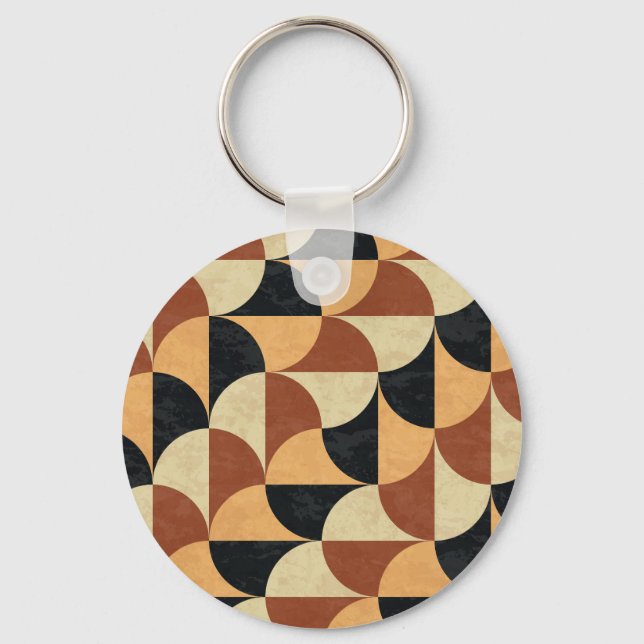 Old marble floor, geometric seamless texture. key ring (Front)