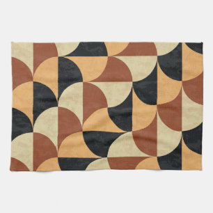 Old marble floor, geometric seamless texture. tea towel