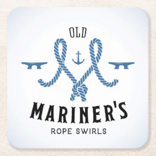 Old Mariner Poster Square Paper Coaster