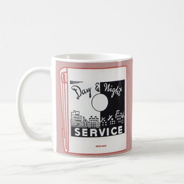 old matchbook cover Day & Night Service Coffee Mug (Left)
