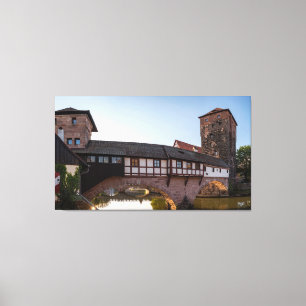 Old mediaeval bridge in Nuremberg, Germany Canvas Print