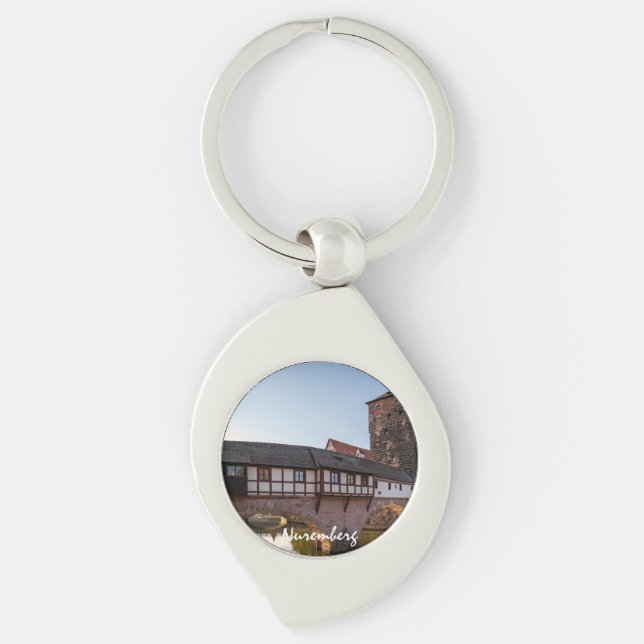 Old medieval bridge in Nuremberg, Germany Key Ring (Front)