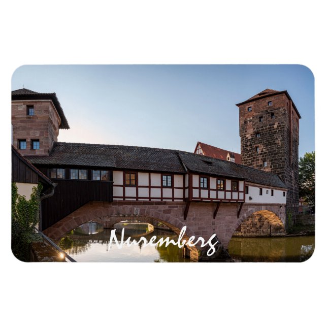 Old medieval bridge in Nuremberg, Germany Magnet (Horizontal)