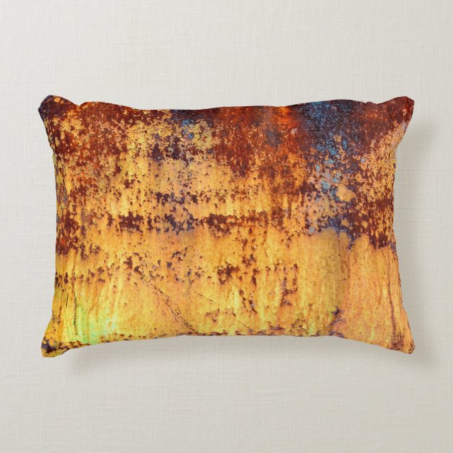 Old metal iron rust background and texture,  metal decorative cushion (Front)