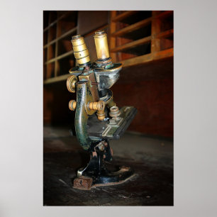 Old Microscope Poster