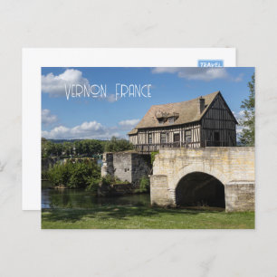 Old Mill by the River Seine, Vernon Holiday Postcard