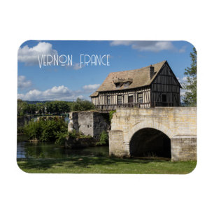 Old Mill by the River Seine, Vernon Magnet