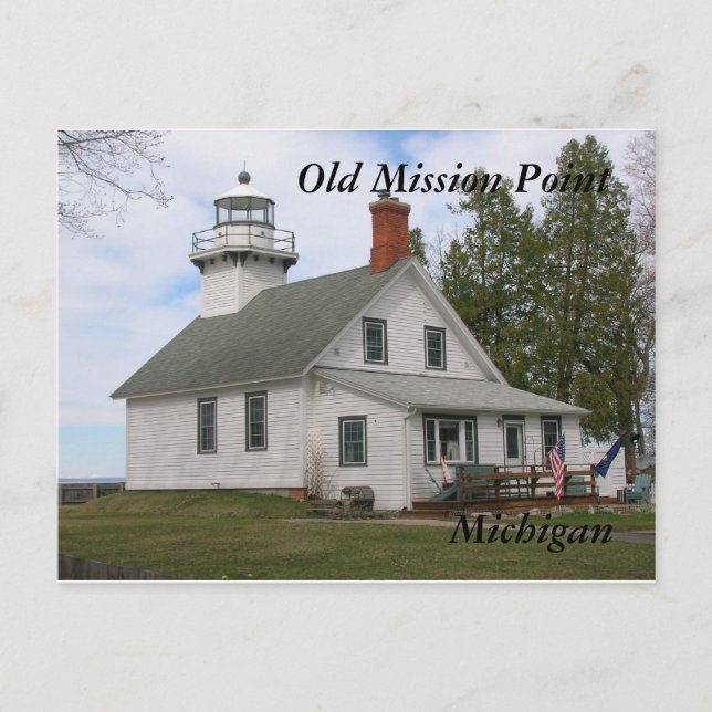 Old Mission Point Light, MI Postcards (Front)