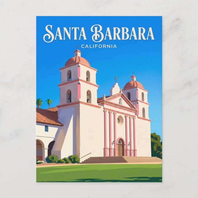 Old Mission Santa Barbara USA Postcard (Front)