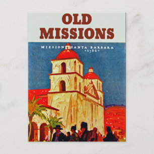 Old Missions ~ Santa Barbara Postcard