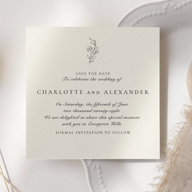 Old Money Aesthetic Wedding save the date Invitation (Creator Uploaded)