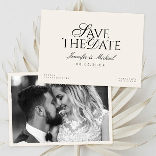 Old Money Black and Ivory Wedding Save The Date