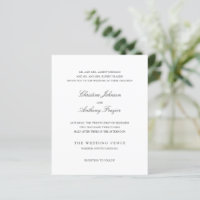 Old Money Black and White Classic Wedding Invite