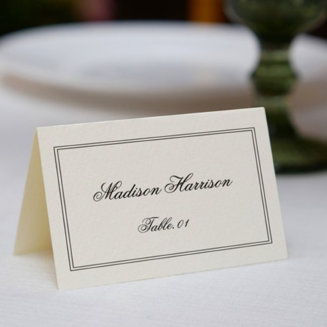 Old Money Black and White Wedding Place Card DIY (Creator Uploaded)