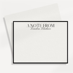 Old Money Black Border Modern Bold Text Note card