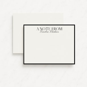 Old Money Black Border Modern Bold Text Note card