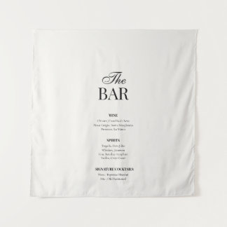 Old Money Black & White | Wedding Bar Fabric Sign Tapestry