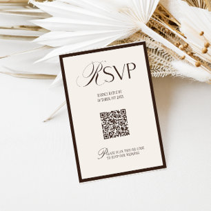 Old Money Brown Neutral RSVP Card