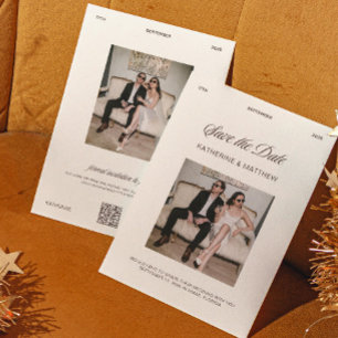 Old Money Brown Wedding Save the Date Invitation