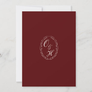 Old Money Burgundy Classic Wedding Invitation