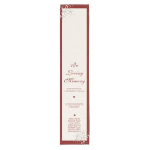​Old Money Burgundy Reserved Seat Wedding Memorial Short Table Runner