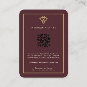 Old Money Burgundy Wedding Enclosure Card