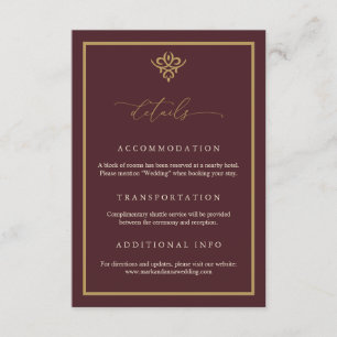 Old Money Burgundy Wedding Enclosure Card