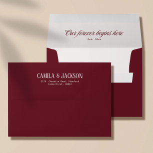 Old Money Burgundy Wedding Envelope