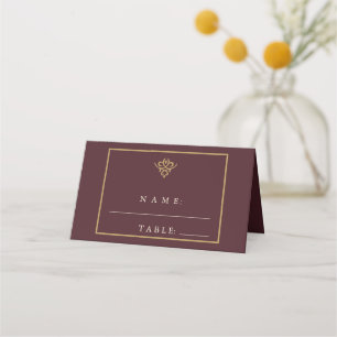 Old Money Burgundy Wedding Place Card