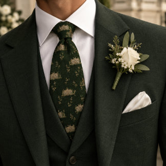 Old Money Country Estate Manor Gate Green Necktie