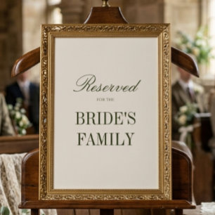 Old Money Cream Elegant Wedding Reserved Sign Card