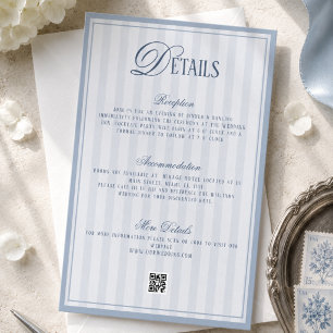 Old Money Dusty Blue Wedding Details  Enclosure Card