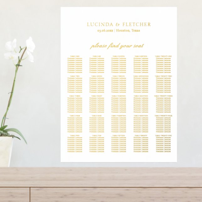 Old Money Elegant Wedding Seating Chart (In Situ (Entry Table))