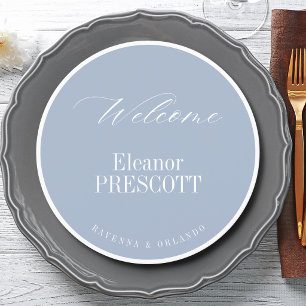 Old Money Estate Round Wedding Guest Place Menu