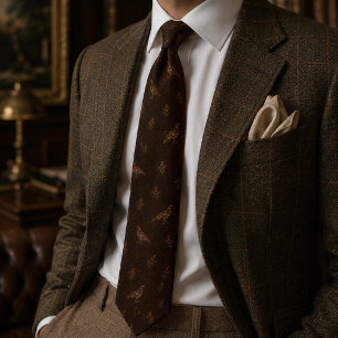 Old Money Grouse Game Bird Heather Herringbone  Tie