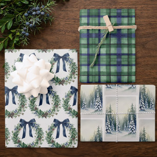 Old Money Heritage Assorted Set of 3 Christmas Wrapping Paper Sheet