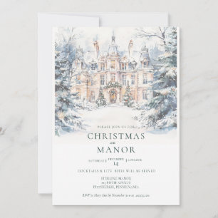 Old Money Holidays at the Manor Christmas Party Invitation
