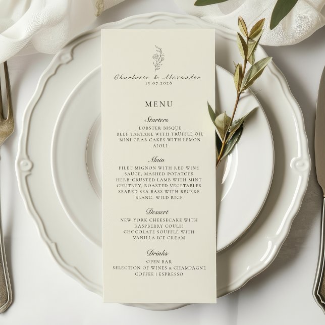 Old Money Ivory Wedding Flat Menu (Creator Uploaded)