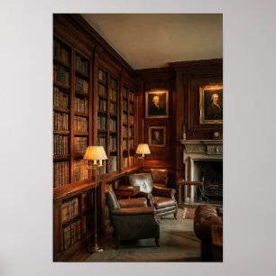 Old Money Library Dark Academia Study Room Decor