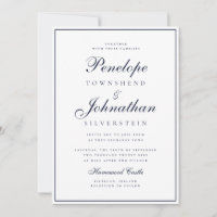 Old Money Minimal Script White Wedding