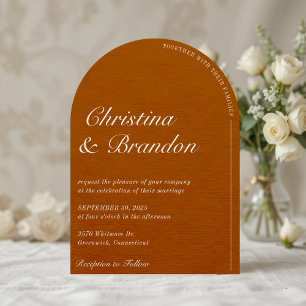 Old Money Minimalist Terracotta Wedding Invitation